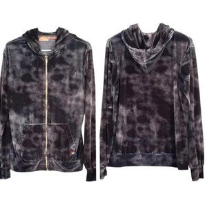 Aviator Nation Velvet Grey Black Tie Dye Full Zip Hoodie size XS  RARE